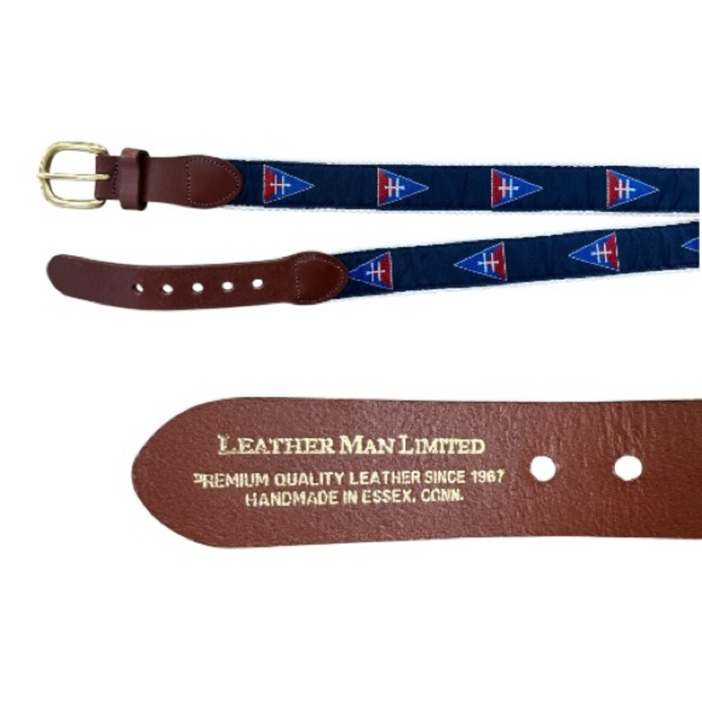 Leather Man Limited Kids' Nautical Belt - Blue and Brown